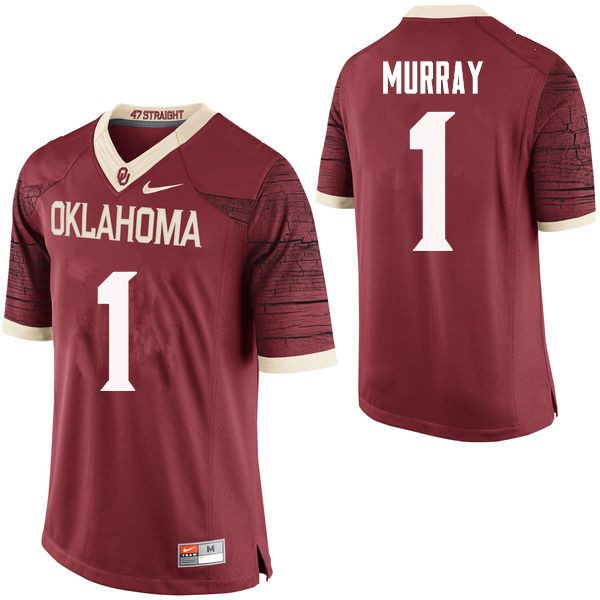 Men Oklahoma Sooners #1 Kyler Murray College Football Jerseys Limited-Crimson